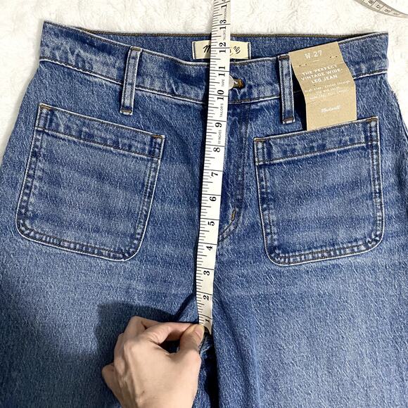NEW Madewell The Emmett Wide-Leg Full Length Jean Patch Pocket Edition 27 - Picture 10 of 11